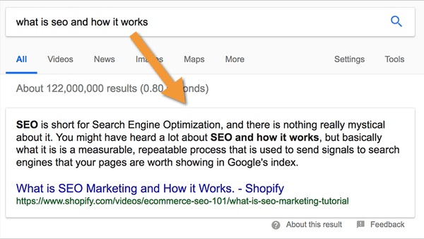 featured snippet